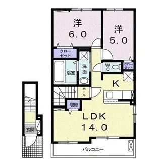エヴァー・ガーデンB【2階】の間取り