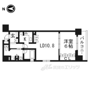 リーガル京都二条城北【4階】の間取り