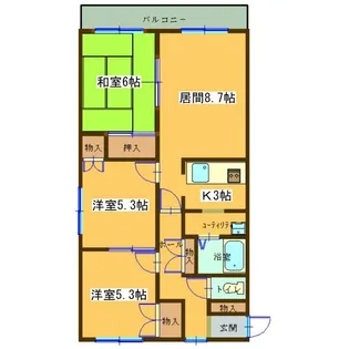ドミール幸・III【3階】の間取り