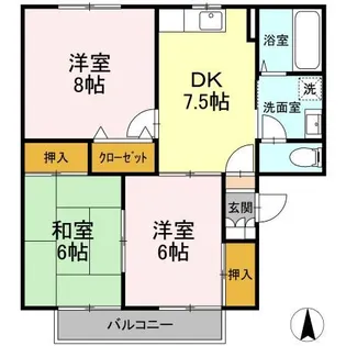 トゥインクルコート 五番館【2階】の間取り