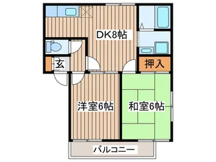 ファミ-ルスガワラB【1階】の間取り