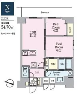 リビオメゾン南砂町【13階】の間取り