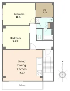 ベルヴィル糀谷【2階】の間取り