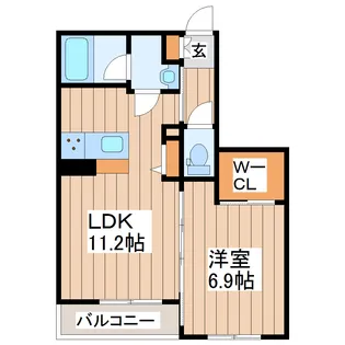 クレール富沢西B【1階】の間取り