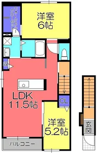 パラシオII【2階】の間取り