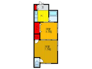 加島ハイツ【2階】の間取り