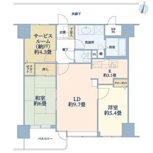 ライオンズマンション支倉丁【3階】の間取り