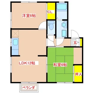 パークハイム II A棟【2階】の間取り