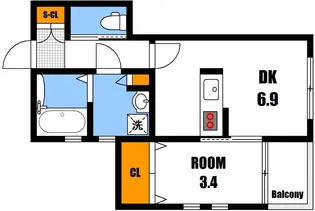 ネオメゾン可部【2階】の間取り