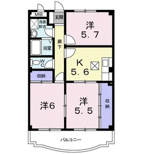 エステート今井【1階】の間取り
