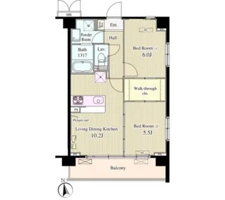 バンデューセン上北沢【2階】の間取り