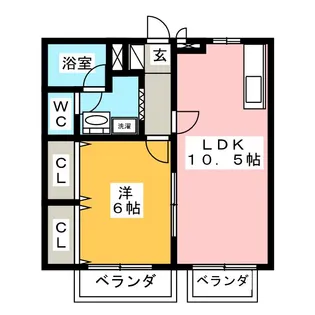 ジュネス翔【1階】の間取り