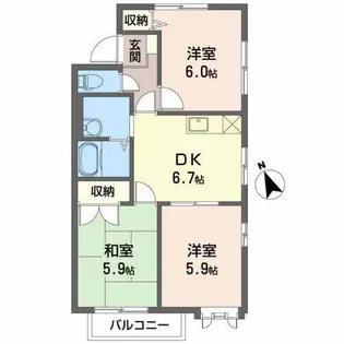 ディアスちごちごA【2階】の間取り