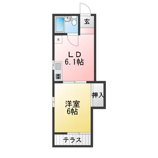 KYハイツ【1階】の間取り