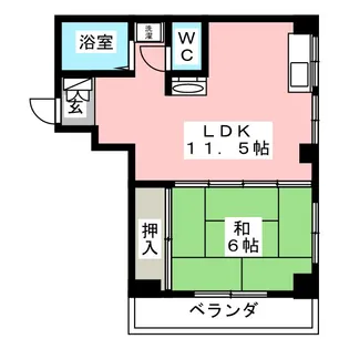 メゾン七里【1階】の間取り