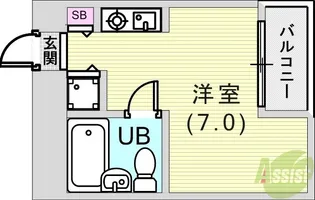 ロイヤルメゾン魚崎II【1階】の間取り