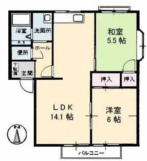 木村コーポ【2階】の間取り
