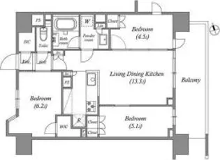 nido南千住【15階】の間取り