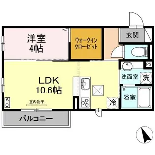セジュール長居 F【1階】の間取り