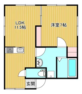 ダブルデイライト北毘沙門【1階】の間取り