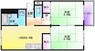 ブランミュール浅野2【1階】の間取り
