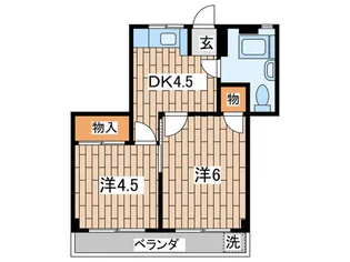 庚台コーポ【4階】の間取り