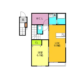 アンレーヴ吉岡A【2階】の間取り