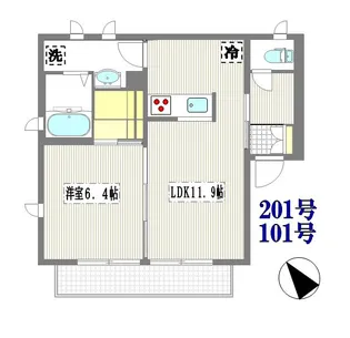 あざみ野南ヒルズD棟【2階】の間取り