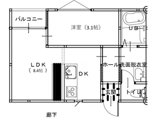ラテ古町【3階】の間取り