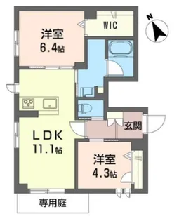 シャーメゾン 時間の翼【1階】の間取り