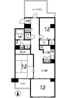 朝日プラザ桜ケ丘II【4階】の間取り