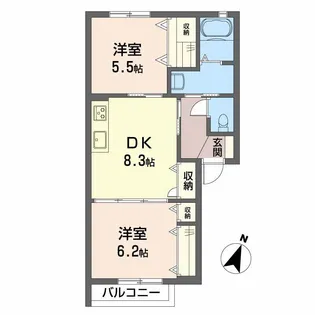 クレスト山手【1階】の間取り