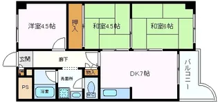 グリーンパーク鶴見【4階】の間取り