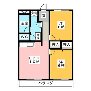 ジョイフル旭ヶ丘【2階】の間取り