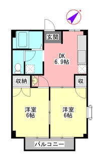 グリーンハイツC【1階】の間取り