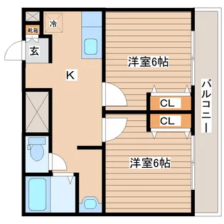 ジュネス向山【2階】の間取り
