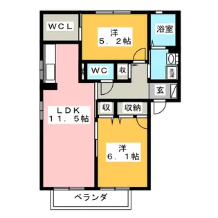 ラ・コリーナC【1階】の間取り