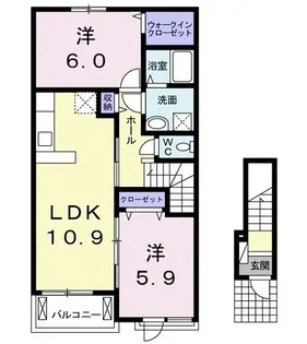 グラース・ヴェールI【2階】の間取り