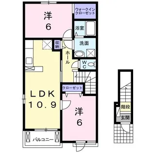 ノースヒルズ A【2階】の間取り