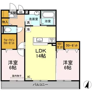 モンロワール【3階】の間取り