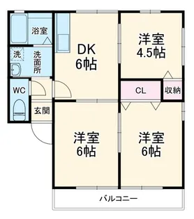 ハピネスB【2階】の間取り