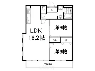ランブラス宇治【5階】の間取り