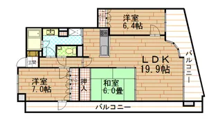 サーパス城山二番館【14階】の間取り