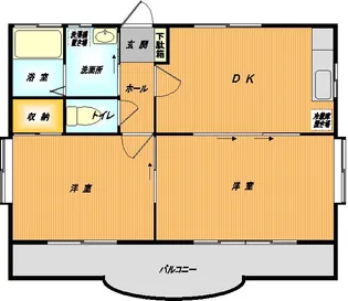 フラットみもざA【1階】の間取り