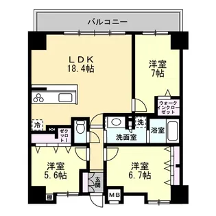 GLANZ Kyoei VI【7階】の間取り