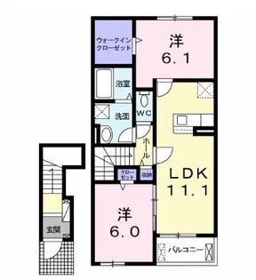 グリーンビュー香南【2階】の間取り