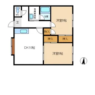 ハイムどうなんE【2階】の間取り