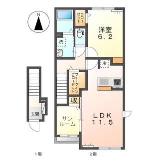 愛知県津島市一本木町【アパート】の間取り