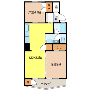 岐阜県岐阜市六条北4【マンション】の間取り