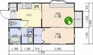 リバーパレス南小川 中央棟【1階】の間取り